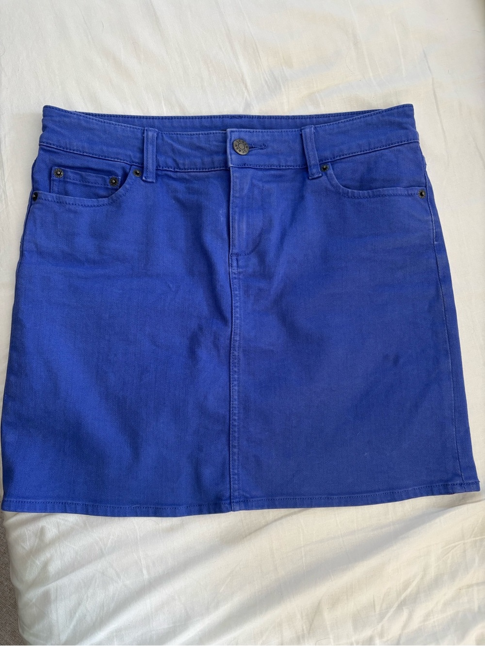 J.Crew bright blue denim mini-skirt